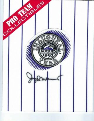 1993 Colorado Rockies Inaugural Year Sleeve Patch Autographed Jerry Mcmorris 1st