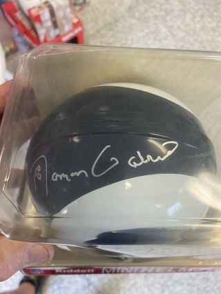 Roman Gabriel Signed Auth.  Los Angeles Rams Mini Helmet W/ Inscription Jsa/coa