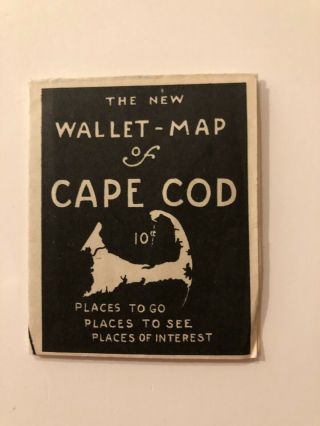 1936 Wallet Map Of Cape Cod,  Massachusetts