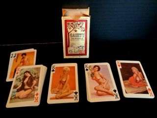 Vintage " Gaiety " 54 Models Nudes Playing Cards Full Deck 202 Hong Kong Gold Box
