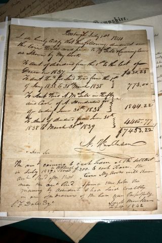 7133,  Bill Of 1841,  Pittsburgh To Franklin Pa Stampless Letter (pm Butler)