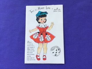 Hallmark Vintage This Is Mary Lou Paper Doll Greeting Card 1954