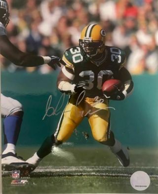 Green Bay Packers All Time Rushing Record Ahman Green Signed 8x10 Photo Nebraska