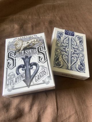 David Blaine Split Spades Playing Cards - 1st Edition - Blue - 10/10