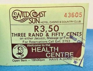 Wild Coast Sun Hotel Casino Voucher Booklet Port Edward South Africa 1939 Map 3