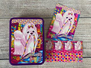 Vintage Lisa Frank Puppy With Pearls Collector Tin W/ Postcard,  Letter
