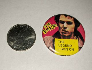 Vintage Sid Vicious SEX PISTOLS button pin badge UK Punk - The Legend Lives On 3