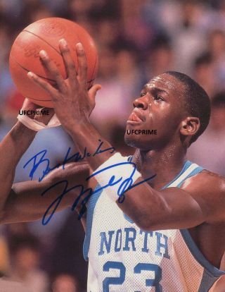 Michael Jordan Signed Rp Reprint 8x10 Photo Autograph Basketball Air Unc Heels