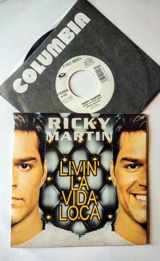 Ricky Martin La Vida Loca 7 " Us Vinyl Single 45 Pic Sleeve