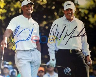 Tiger Woods & Phil Mickelson Autographed 8x10 Signed Photo Reprint