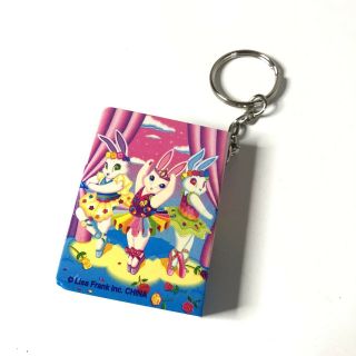 Vintage Lisa Frank Bunny Rabbit Ballerinas Mini Notebook Keychain 2