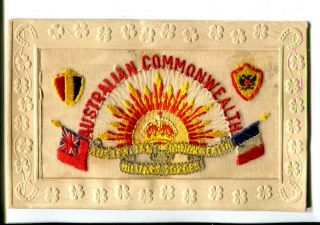 Ww1 Silk Rising Sun Australian Commonwealth C.  1916