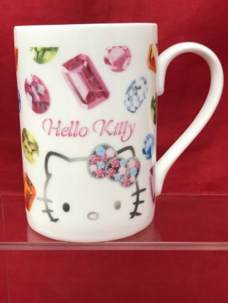Sanrio Hello Kitty 2006 Coffee Mug Cup With Gems Diamonds Emeralds