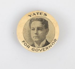 Vintage 1900 Richard Yates Jr.  For Illinois Governor Pinback Campaign Button