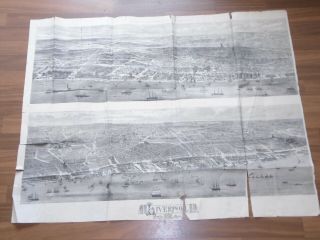 1865 Liverpool View From The Mersey Very Large Engravings Illustrated London