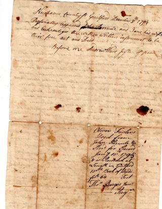 1795 Guilford CT Deed John & Jane Parnele? to Oliver Fowler,  Land in Guilford 2
