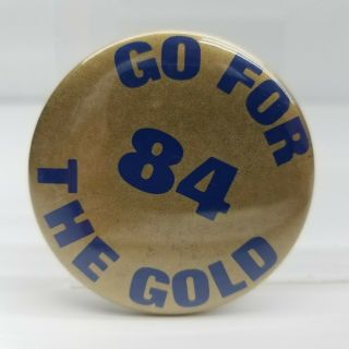 Go For The Gold 1984 Vintage Pin Badge Pinback Summer Olympics La Los Angeles