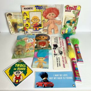 Vintage Miscellaneous Troll Fun Assortment Set Of 13 Various Items
