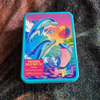 Lisa Frank Surfing Dolphins Stationary Collectors Tin