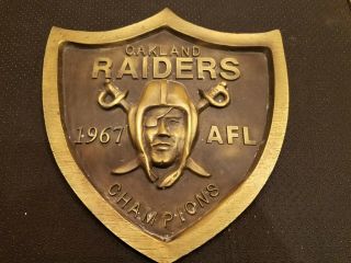 Oakland Raider 1967 A.  F.  L.  Championship Plaque 10 Lbs.  10 X10 Inches No Marking