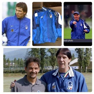 Vtg Nike Italy Italia 1998 Soccer Football Windbreaker Hooded Jacket L
