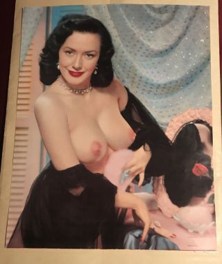 1950’s 16 X 20 Color Calendar Poster Size Sexy Pinup Risque Evelyn West