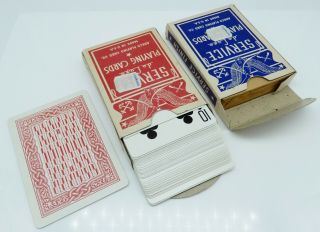 2 Vintage ARRCO Service De Luxe Playing Cards Decks BLUE & RED 2