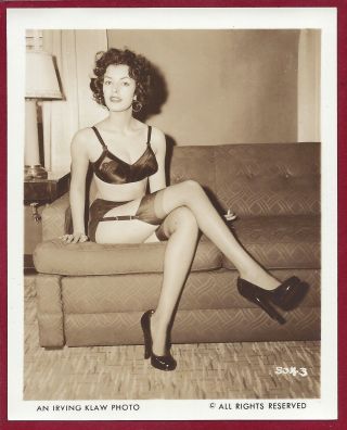 1950s Vintage Risque Photo Irving Klaw Perfect Perky Body Pinup Stockings Garter