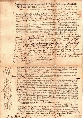 1765,  Dover,  N.  H. ,  Shadrack Ham,  Land,  Judge Benjamin Chadbourne Signed