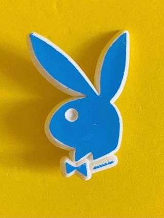 Vintage Pin Badge - Playboy Club Member Bunny Logo Light Blue 1.  5 Inch - 1970s