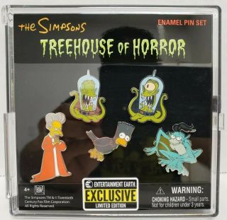 The Simpsons Entertainment Earth Exclusive Nycc Set Of 5 Enamel Pins