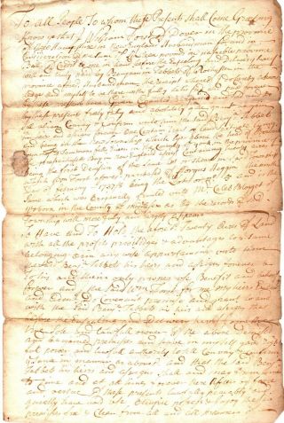 1739,  Dover,  N.  H. ,  William Forst,  Land,  Justice John Gage Signed