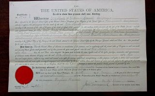 1890 Land Grant California Secraterial Signed Benjamin Harrison