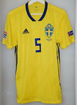 Match Worn Shirt Sweden National Team Nations League England Norwich Blackburn