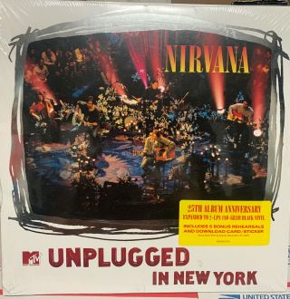 Nirvana Unplugged In Ny 25th Anniversary 2lp 180g Black Vinyl - 5 Bonus Rehearsals