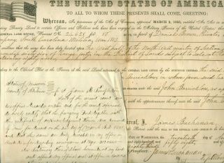 1858 Land Grant Issued To Daniel Brown South Carolina Militia War Of 1812