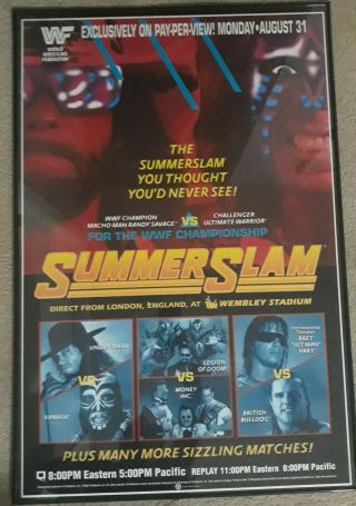 Wwe/wwf 1992 Summerslam Pay - Per - View Poster Vintage