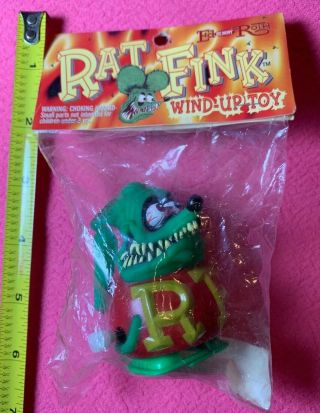 Official 2001 Ed “big Daddy” Roth Rat Fink 3” Wind Up Toy Nip In Package
