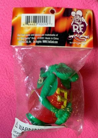 Official 2001 Ed “Big Daddy” Roth Rat Fink 3” Wind Up Toy NIP In Package 2