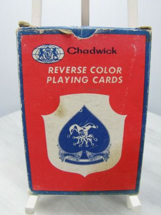 Reverse Color Playing Cards With Joker 1975 Chadwick Miller Inc Hong Kong