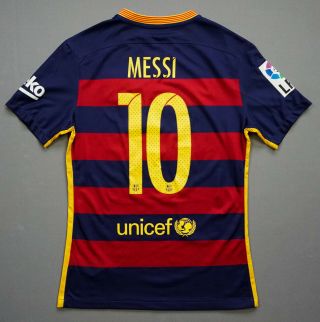 Fc Barcelona Leo Messi 2015 - 16 Home Player Issue Jersey Shirt M Medium Nike
