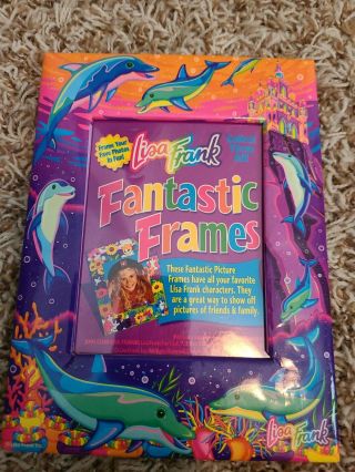 Vintage Lisa Frank Dolphins Under The Sea Coral Fantastic Fashions Picture Frame