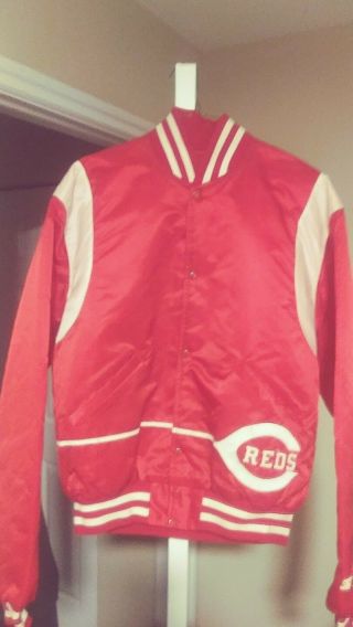 Vintage Cincinnati Reds Throwback Satin Starter Jacket Xl Mlb