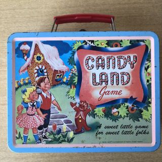 Candy Land Game Vintage Style Metal Tin Lunch Box Full Sized 1997 7.  75”x6”x3”
