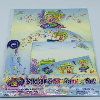 Lisa Frank Shelle Mermaid Girl Stickers And Stationary Colorful Complete Set
