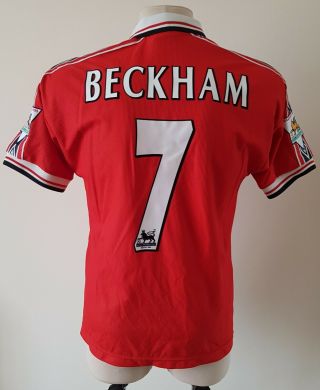 Manchester United 1998 - 2000 Home Umbro Shirt 7 Beckham Size Medium