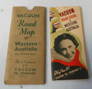 Tt.  Early Western Australia Road Map - Plum / Vacuum Oil Company