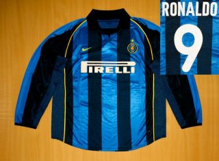 Ronaldo Inter Xl Shirt Long 2001 2002 Jersey Maglia Camiseta Soccer Nike 01