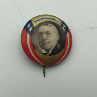 Vtg James Whitcomb Riley Birthplace Souvenir Greenfield,  In Pinback M8