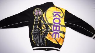Kobe Bryant JH Design Lakers NBA Jeff Hamilton Jacket Black/Gold Size M Mamba 5